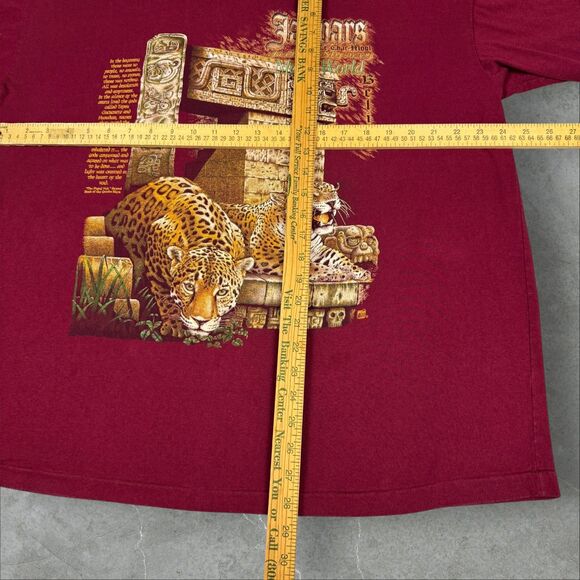 VTG Single Stitch 90’s Myan Jaguar Destination Shirt Belize Stone Temple - 2XL - Picture 5 of 7